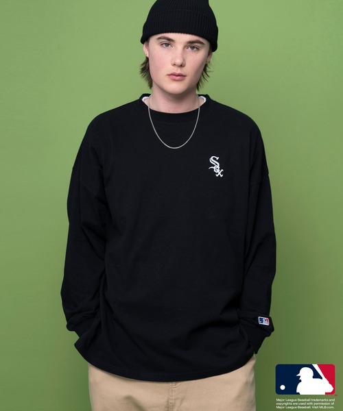 tシャツ 「MLB」刺繍ロゴロンT レディース メンズ MLB tシャツ エムエルビー 胸刺繍 ワンポイント バッグロゴ