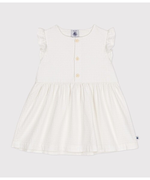 PETIT BATEAU ワンピース コットンホワイトワンピース キッズ