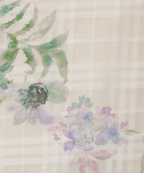 Rose Tiara ブラウス シャツ シャドーチェックフラワーブラウス