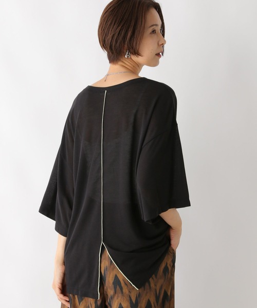 tシャツ 「直営店限定」SATIN CAMO PRINT TUNIC/サテンカモプリントチュニック レディース LEPSIM tシャツ 梨地配色ラインチュニック 114442 レディース