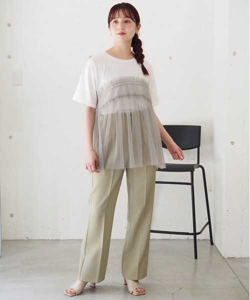 tiptop tシャツ チュールドッキングTシャツ レディース