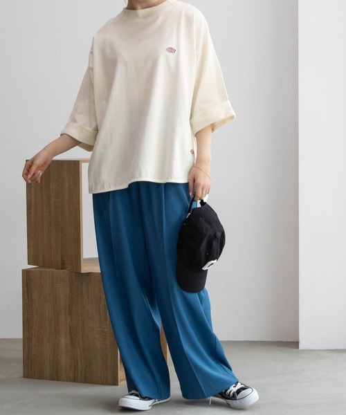 Dickies tシャツ ディッキーズ ワンポイント刺繍ロールアップT