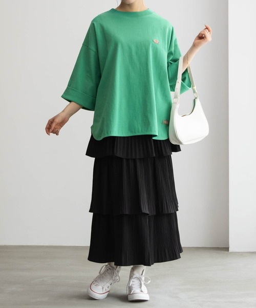 Dickies tシャツ ディッキーズ ワンポイント刺繍ロールアップT