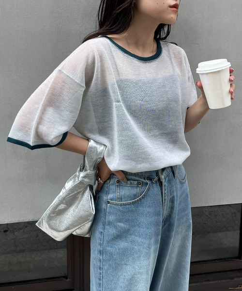 レディース　Tシャツ CIAOPANIC TYPY tシャツ ラメシアーリンガーニット レディース