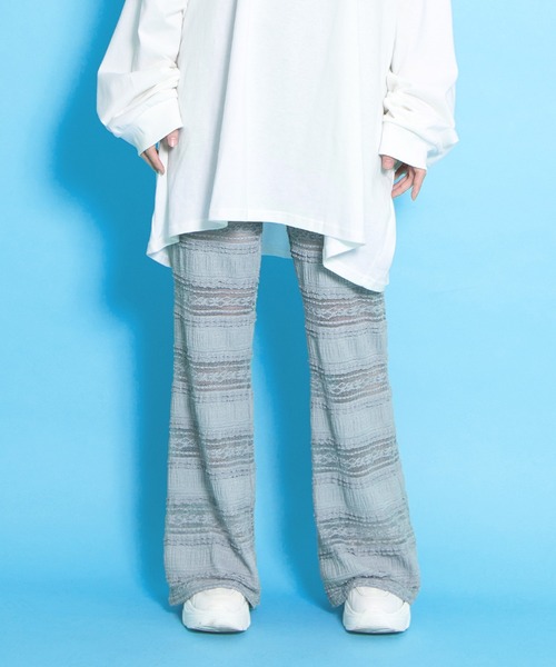 PUNYUS パンツ レースフリルフレアパンツ レディース : ZOZOTOWN
