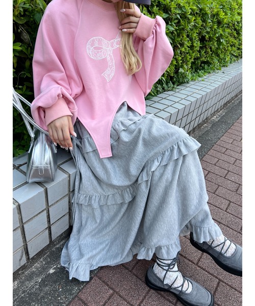 WC スカート スウェットロングティアードスカート : ZOZOTOWN Yahoo!店