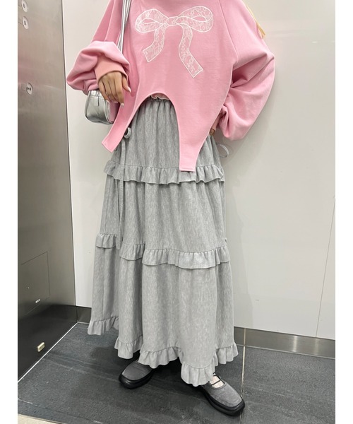 WC スカート スウェットロングティアードスカート : ZOZOTOWN Yahoo!店