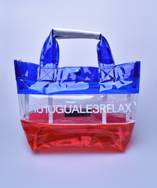 【1PIU1UGUALE3 RELAX】 ロゴPVCトート トートバッグ 1PIU1UGUALE3 RELAX トートバッグ 「1PIU1UGUALE3」 ロゴPVC