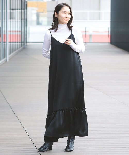 Demi-Luxe BEAMS ワンピース 「1/16再値下げ」サテン ティアード 