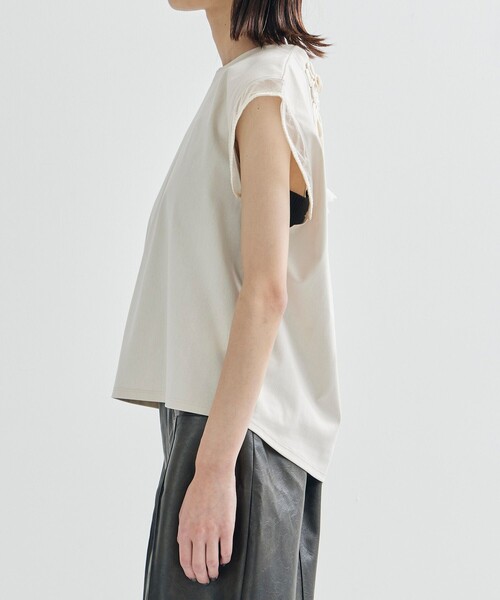 tシャツ 「tanakadaisuke/タナカダイスケ」「STUDIOUS別注」China ribbon no sleeve T-shirt/チャイナ tanakadaisuke/タナカダイスケ】《STUDIOUS別注》China ribbon