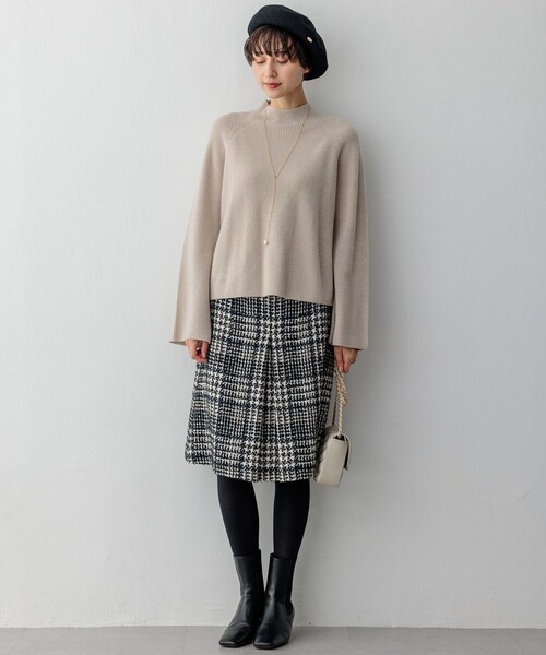 23区 24年製 大きいサイズ 【洗える】ラメウールハイネックニット カシミヤ 23区（ニジュウサンク） ニット セーター 「洗える」ラメウール