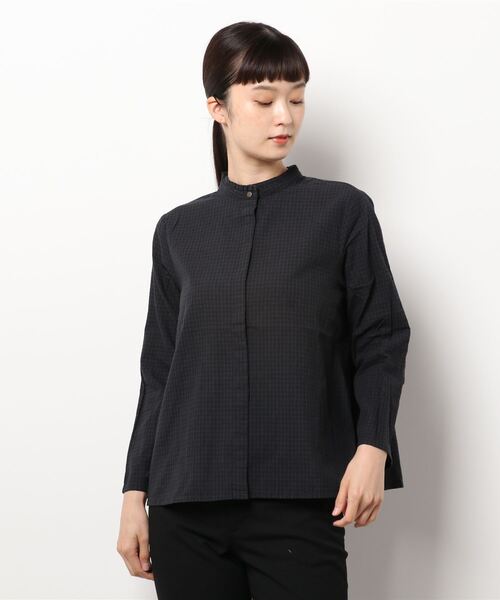 「conges payes ADIEU TRISTESSE」 長袖ブラウス - ネイビー レディース conges payes ADIEU TRISTESSE 「conges TRISTESSE」 長袖