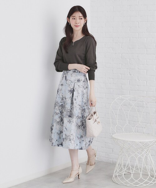 index ニット セーター 「5color/XS-LLsize」パール調デザイン