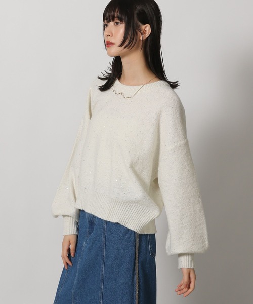 LAKOLE（ラコレ） ニット セーター スパンコールニットプルオーバー