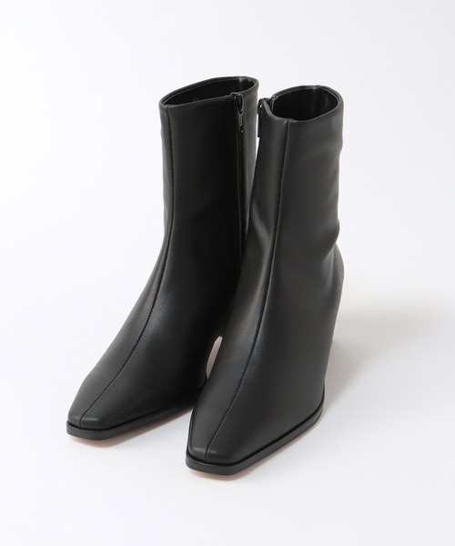 Jines（ジネス） ブーツ アップルレザーショートブーツ レディース