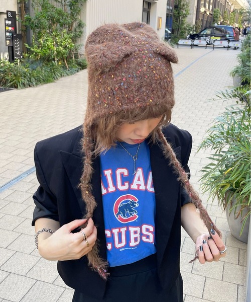 ニット帽 ニットキャップ 「HIKA」くま耳ネップニットCAP レディース