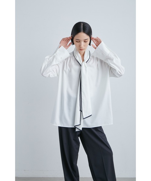tシャツ パイピングディティールボウタイＢＬ レディース