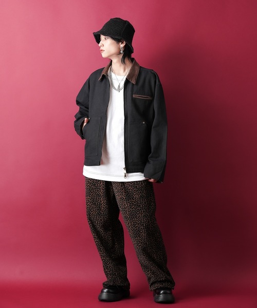 ワコマリア スラックス パンツ　ジャケット　ハット　モヘア　レオパード ワコマリア REVERSIBLE LEOPARD BOA JACKET