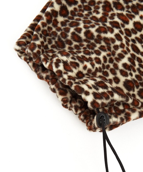 パンツ a.p.o.v. レオパード裏起毛フリースワイドイージーパンツ