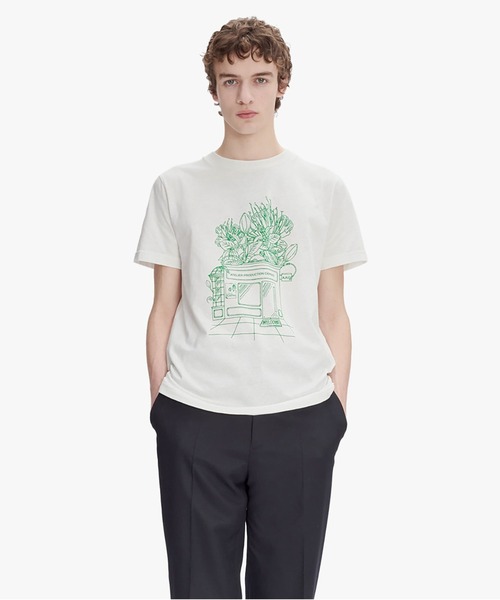 アーペーセー A.P.C. Tシャツ カットソー グレー レッド メンズ