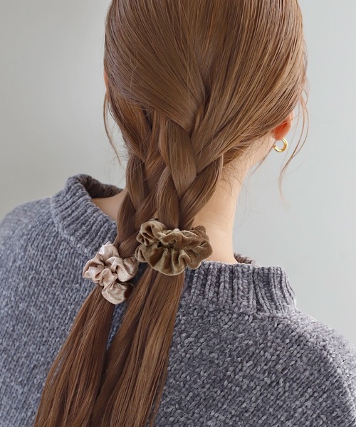 ANEMONE（アネモネ） シュシュ ベロア×ラメシュシュ「2個セット