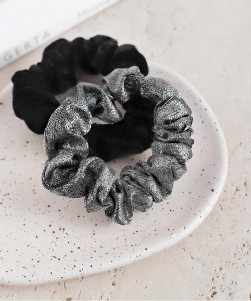 ANEMONE（アネモネ） シュシュ ベロア×ラメシュシュ「2個セット