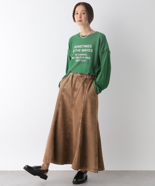 コムデギャルソン オリーブカーキデニムフレアスカート