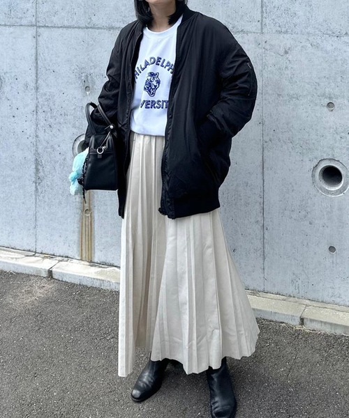 コート アウター リバーシブルMA-1裏ボアブルゾン レディース