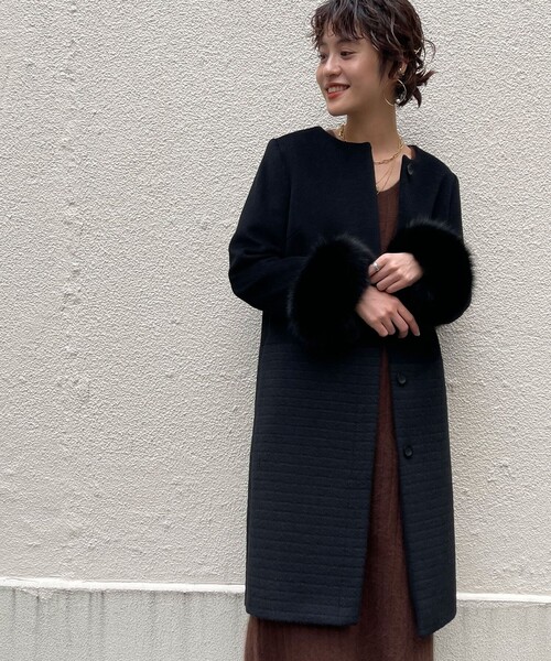 NOLLEY'S Sophi（ノーリーズソフィー） ノーカラーコート 36 ブラウン