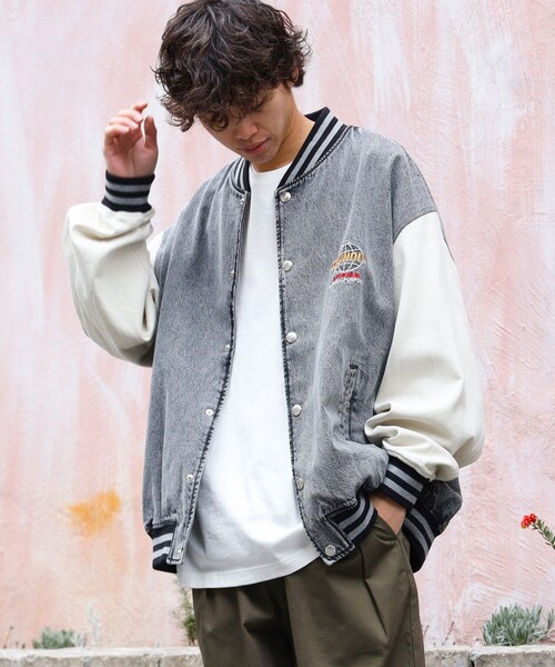 BEAMS HEART（ビームス ハート） スタジャン MEDIUM グレー メンズ