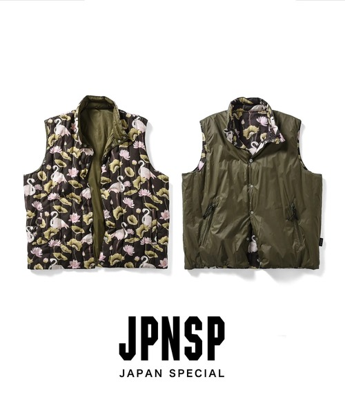 ダウンベスト（柄：花柄、フラワー）｜コート、ジャケット