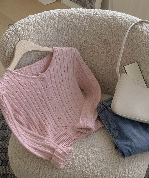 「SONA」 ニットカーディガン FREE ライトパープル レディース_画像3