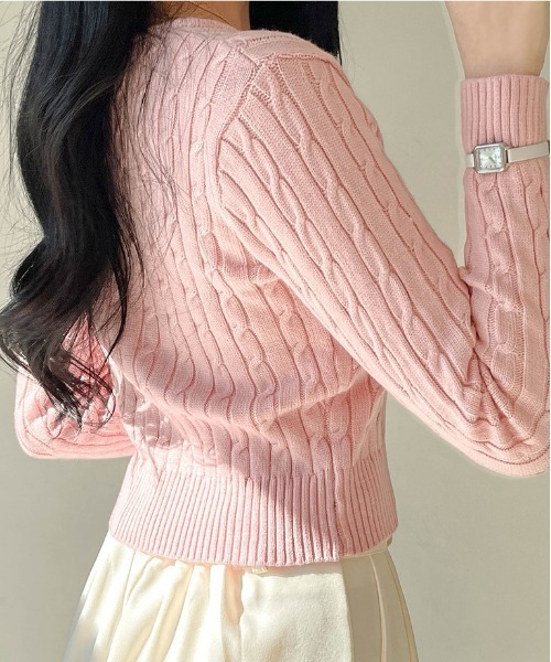 「SONA」 ニットカーディガン FREE ライトパープル レディース_画像5