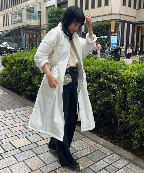 お値下げAveniretoile ベージュ ロングコート 36 L】【カタログ掲載品】【ウォッシャブル】パンサープリントロング