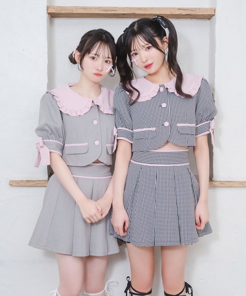 Honey Cinnamon（ハニーシナモン） セットアップ 袖リボン配色