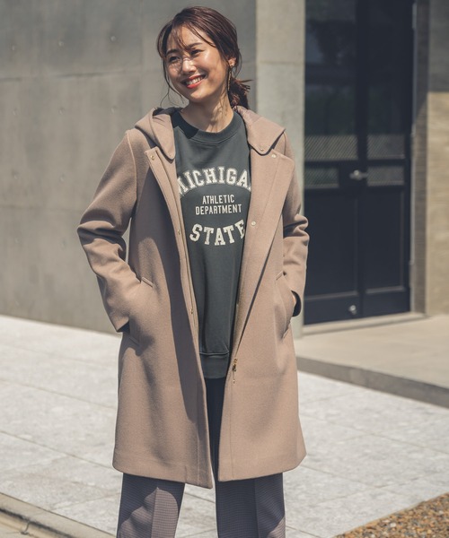 「GLOBAL WORK」 コート X-LARGE アイボリー レディース_画像4