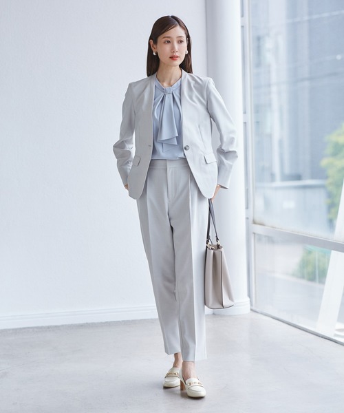美品　ロペ ノーカラージャケット　パンツスーツ　ストレッチ　ウォッシャブル　38 ROPÉ(ロペ) ノーカラージャケット通販｜J'aDoRe JUN ONLINE