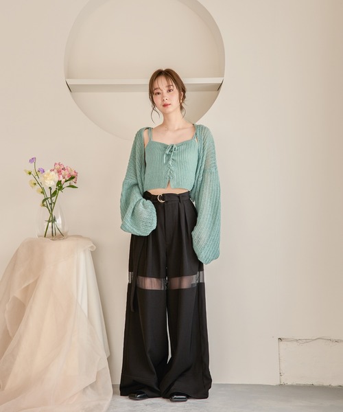 パンツ SHEER AIRY PANTS CLANE/クラネ】SHEER AIRY PANTS/シアーエアリーパンツ