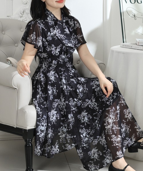REBECCA VALLANCE★花柄 リボン フレアー ワンピース★関税込 GRL 花柄バックリボンギャザーワンピース[mc068]｜Yahoo!フリマ