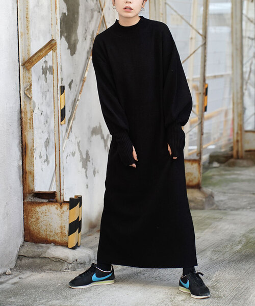 zootie（ズーティー） ニットワンピース - ブラック レディース