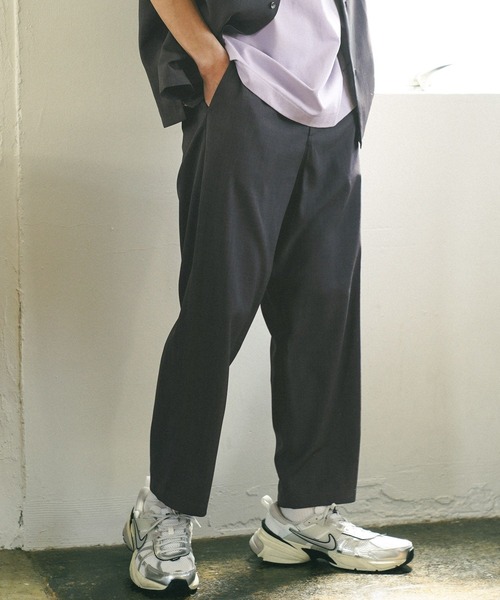 パンツ ud 秋再入荷](unisex) ダブルウエストユニークワイドスラックス