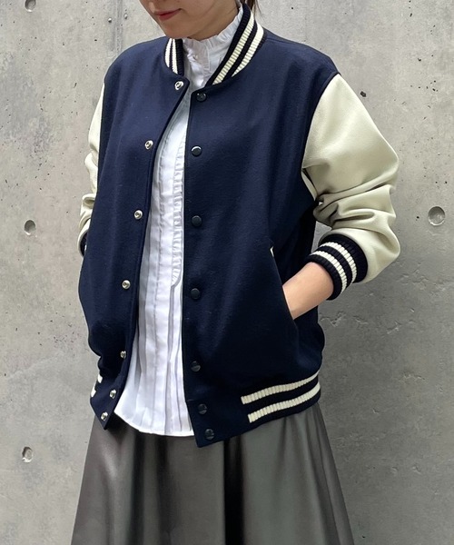 SKOOKUM（スクーカム） スタジャン 2 ネイビー レディース : ZOZOTOWN