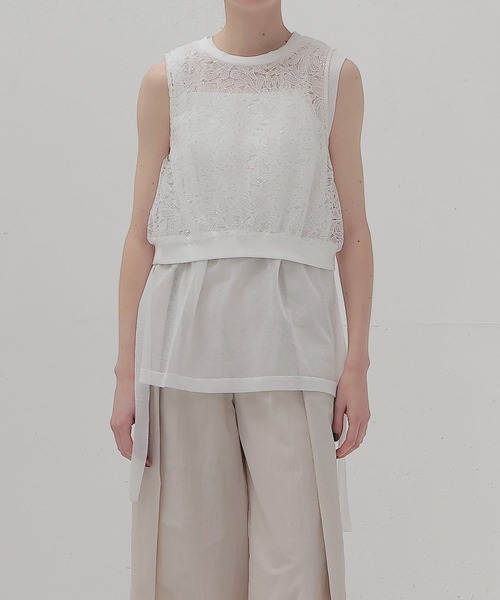 ニット セーター ALLONGE sheer sleeveless pull(シアースリーブレスプルオーバー) レディース