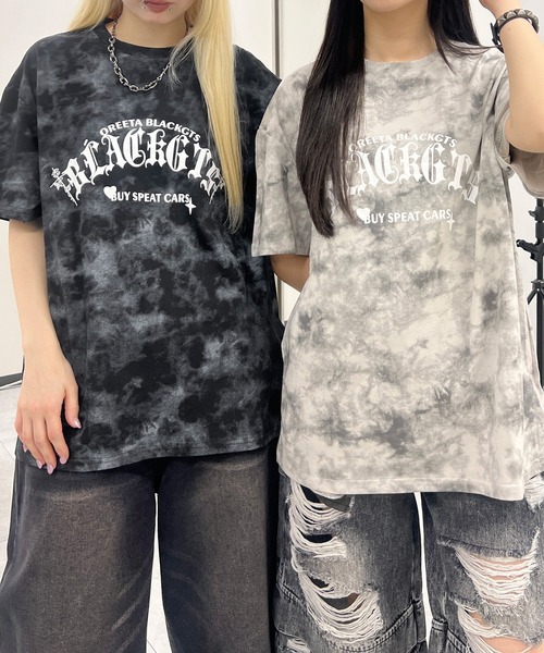 tシャツ 半袖 ゴシックロゴタイダイビッグT レディース メンズ