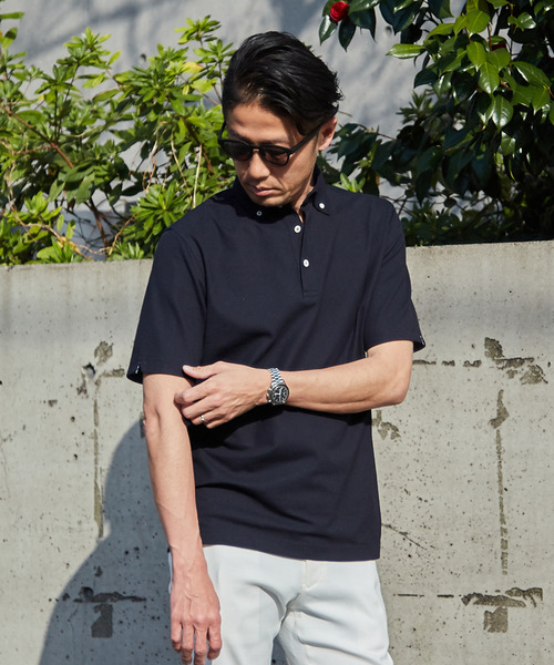 MEN'S MELROSE ポロシャツ 「WEB限定」COOLMAXカノコ半袖ボタンダウン