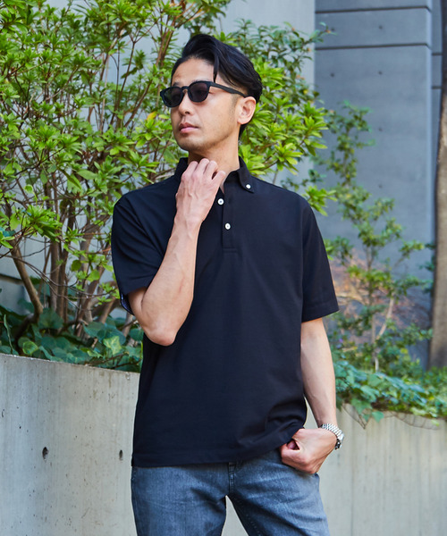 MEN'S MELROSE ポロシャツ 「WEB限定」COOLMAXカノコ半袖ボタンダウン