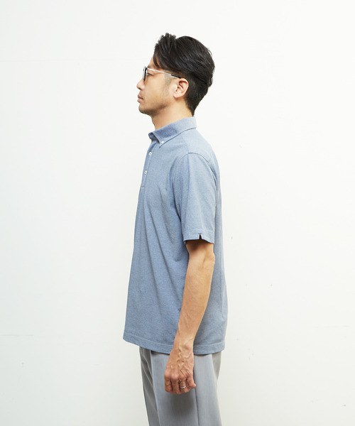 MEN'S MELROSE ポロシャツ 半袖 「WEB限定」COOLMAXカノコ半袖ボタン