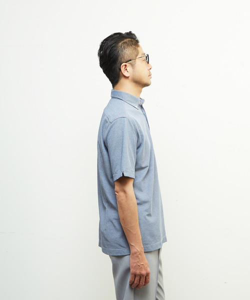 MEN'S MELROSE ポロシャツ 「WEB限定」COOLMAXカノコ半袖ボタンダウン