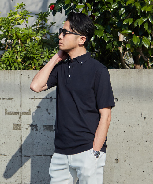 MEN'S MELROSE ポロシャツ 半袖 「WEB限定」COOLMAXカノコ半袖ボタン