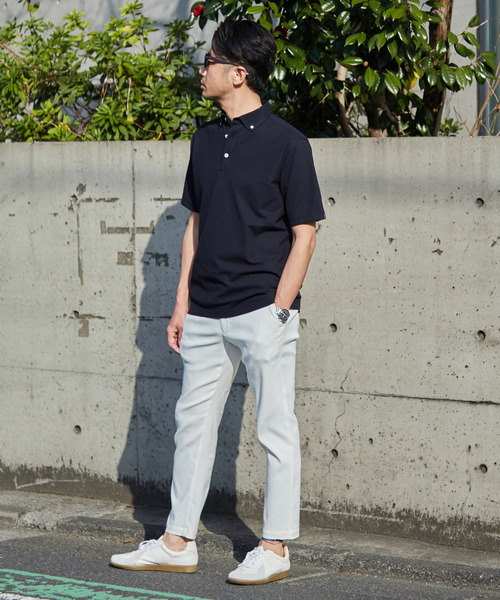 MEN'S MELROSE ポロシャツ 「WEB限定」COOLMAXカノコ半袖ボタンダウン